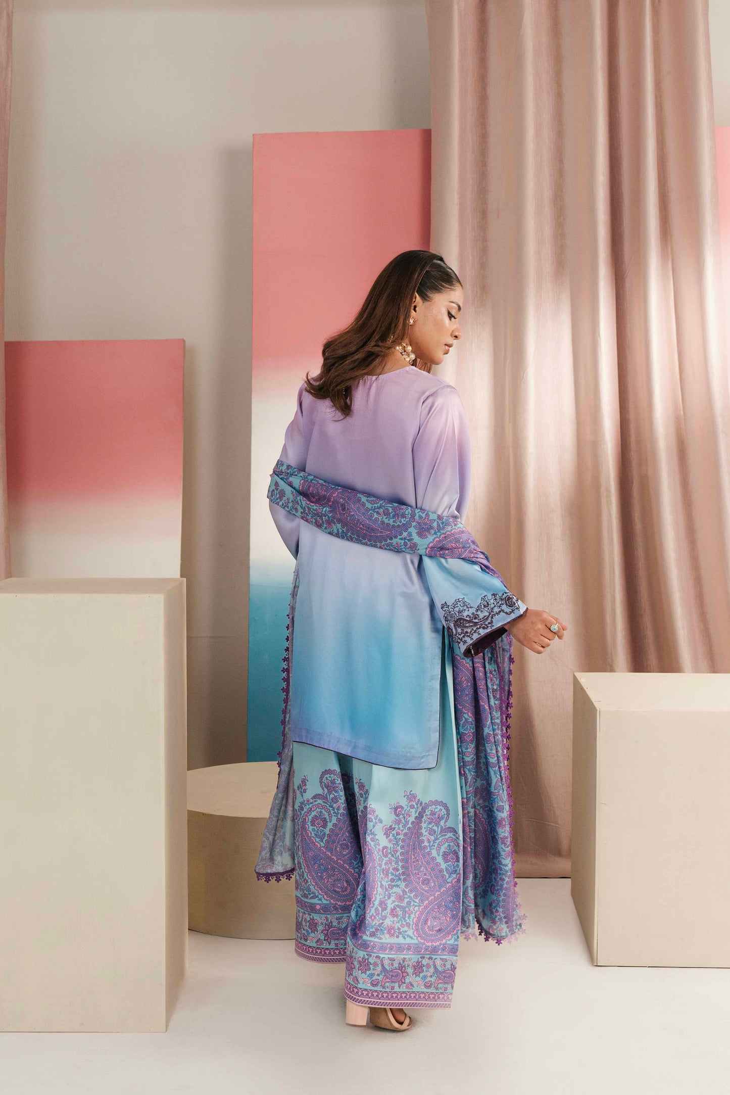 Trendy embroidered dress for ladies in vibrant colors