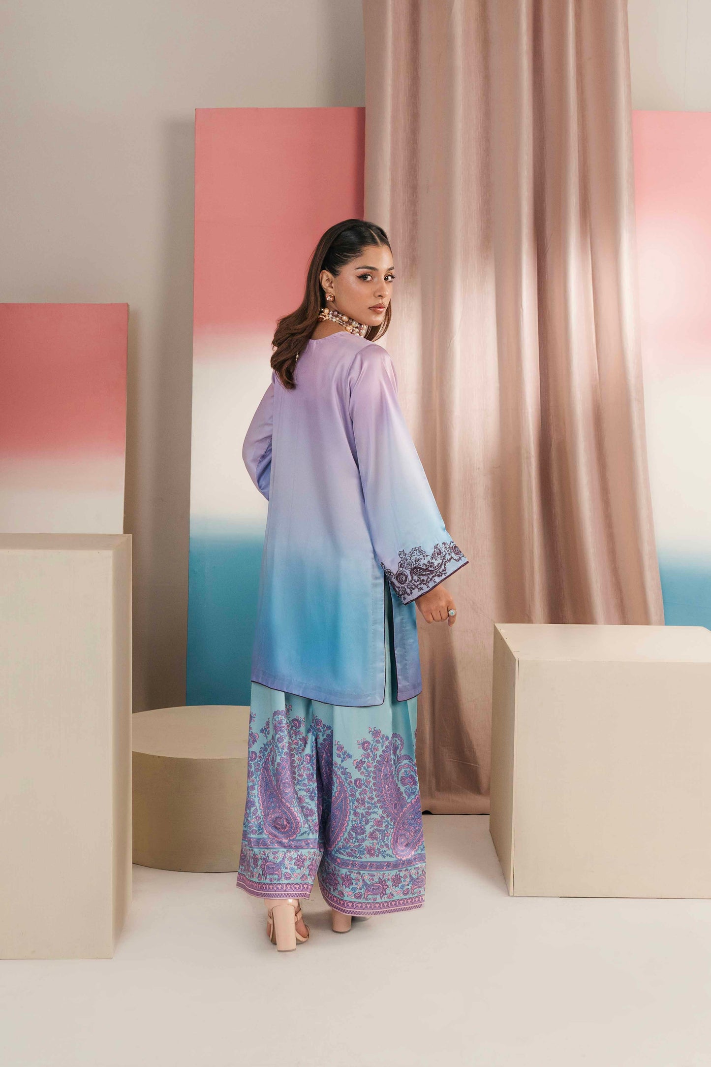 Trendy embroidered dress for ladies in vibrant colors