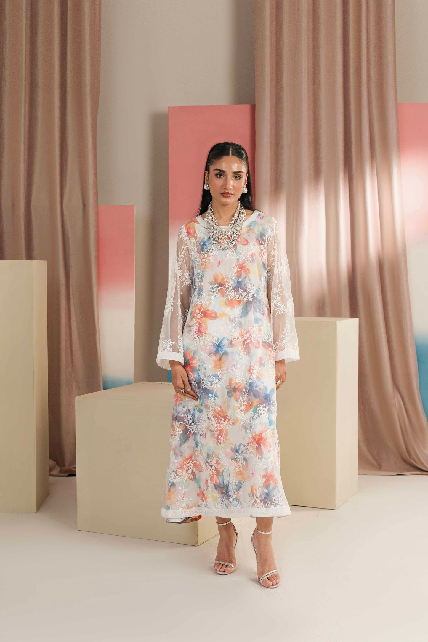 Beautiful embroidered long dress for women