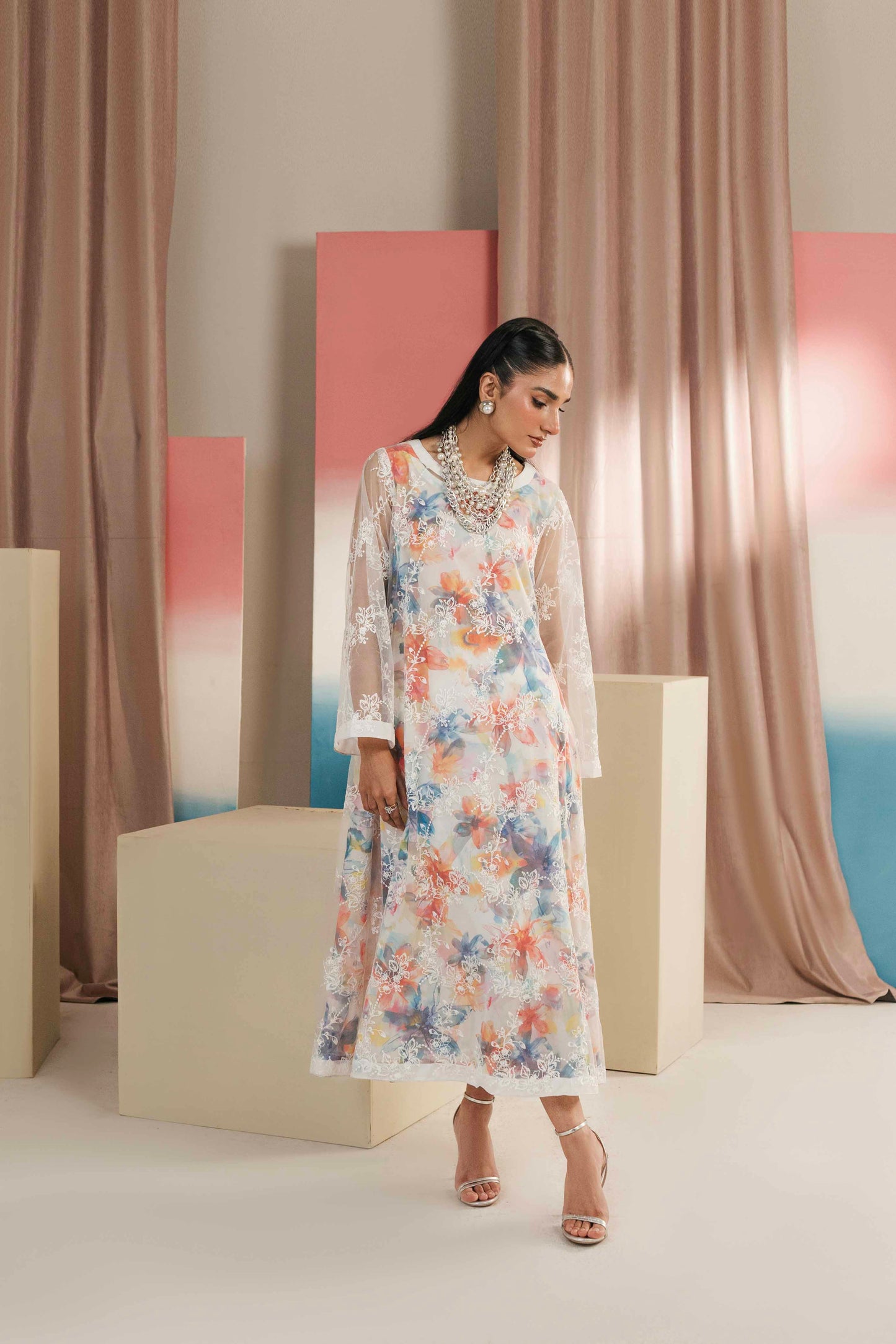 Beautiful embroidered long dress for women